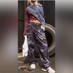 Free People Movement Mesmerize Me Cargo Pants Purple Blue Medium